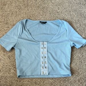 Cropped blue top only worn a few times